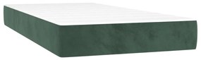 Letto a Molle con Materasso e LED Verde Scuro 100x200cm Velluto