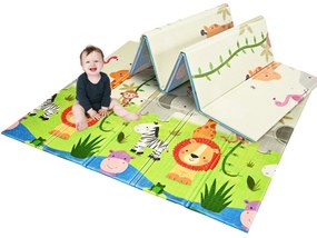 Costway Tappetino da gioco ampio e impermeabile per bambini, Tappetino pieghevole e reversibile per gattonare