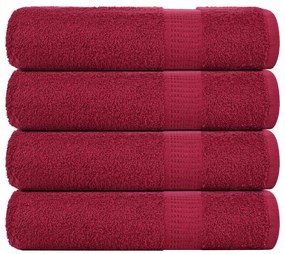 Asciugamani Doccia 4 Pz Bordeaux 70x140 Cm 360 G/m² 100% Cotone /