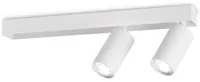 Plafoniera Contemporanea Profilo Metallo Bianco 2 Luci Gu10 28W 3000K Ip20