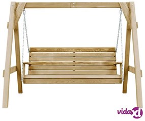 vidaXL Panca a Dondolo da Giardino in Pino Impregnato 205x150x157 cm