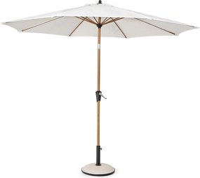 Ombrellone da Giardino con Snodo 8 Stecche Ø300x246h cm Telo in Poliestere Palinuro Naturale e Bianco...