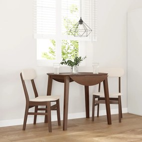 Sedie Da Pranzo Con Cuscini 2pz Marrone Legno Massello Di Hevea /