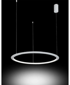 Lampadario LED moderno Delta bianco Ø80cm, luce naturale 4500 lumen, NOVECENTO