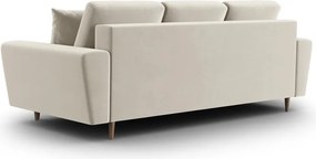 Divano beige allungabile e con contenitore con rivestimento in velluto 235 cm Kyoto – Cosmopolitan Design