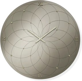 Orologio KYLE rotondo D60 cm in cristallo Bronzo e numeri Oro