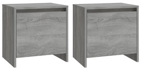 Comodini 2 pz Grigio Sonoma 45x34x44,5 cm in Truciolato