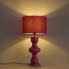 Lampada da tavolo retrò color prugna con paralume in tessuto - Captain