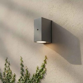 Applique Rettangolare 2xGU10 con Sensore Crepuscolare IP65 - Grigia