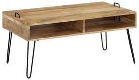 Tavolino Da Salotto İn Legno Massello Di Mango 100x60x45 Cm /