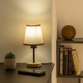 Brilagi - Lampada da tavolo NUBILA WOOD 1xE27/25W/230V quercia/marrone