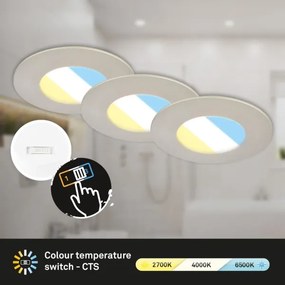 Briloner 7598032 -SET 3x Lampada LED da incasso per bagni LED/4,9W/230V IP44 cromo