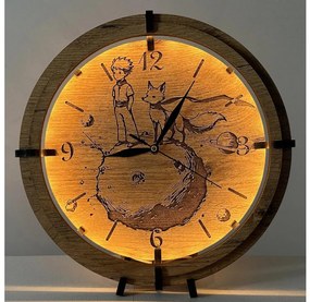 Li-Go 23712/DUB/BAT2 - Orologio a LED dimmerabile con sensore LED/1xAA Ø 32 cm rovere