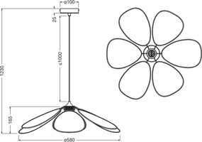 Osram - Lampadario a sospensione con cavo DECOR RATTAN 1xE27/15W/230V Ø 58 cm beige/nero