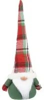 Fermaporta gnomo natalizio 45 cm cappello tartan