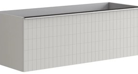 Mobile da bagno sotto lavabo Pixel grid grigio pastello e maniglia alluminio brillante laccato L 120 x H 40 x P 45.5 cm 2 cassetti, lavabo non incluso