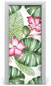 Adesivo per porta interna Pattern hawaiano 75x205 cm