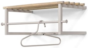 Attaccapanni da parete di colore naturale/grigio tortora in metallo con scaffale 76 cm Marco – Spinder Design