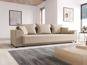 Divano letto 3 posti in Tessuto Beige - NESSARO