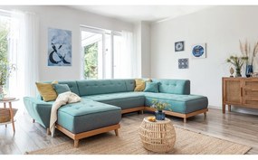 Divano letto angolare turchese (angolo destro/"U") Dazzling Daisy - Miuform