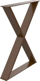 Gamba per mobili a X STEELMI Cross in acciaio marrone lucido L 58 x P 8 x H 71 cm