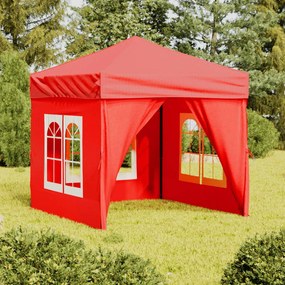 Tenda Per Feste Pieghevole Con Pareti Laterali Rosso 2x2 M /