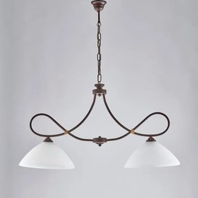 Lampadario in ferro laccato nero con decorazione effetto ruggine e ...