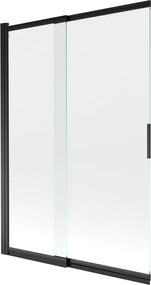 Mexen Fox paravento vasca da bagno a 2 ante scorrevoli 120 x 150 cm, trasparente, nero - 891-120-002-70-00
