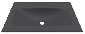 Kamalu - Lavabo da incasso per mobili 60.5 cm in keratek nero opaco | KK-6005NEL