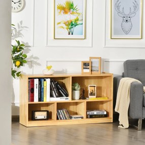Costway Libreria e organizer a 5 sezioni per sistemare libri e giocattoli, Scaffale di legno per classe e casa Naturale