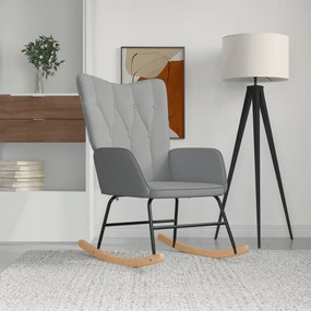 Sedia A Dondolo Grigio Chiaro İn Tessuto /