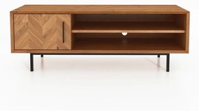 Tavolo TV in legno di quercia di colore naturale 144x50 cm Abies - The Beds