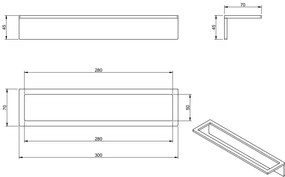 Treemme 5mm IT9024ISZZZZ portasciugamani 30 cm a muro inox satinato