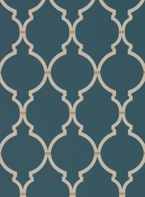 Gittertapete Empire Trellis von Sanderson - Indigo/ Linen