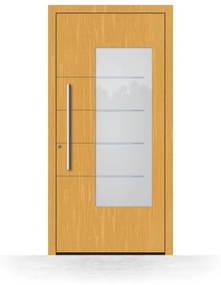 Portoncini in legno con vetro, abete chiaro 110, apertura con spinta a sinistra, 950 x 1900 mm, modello Catanzaro, configura individualmente