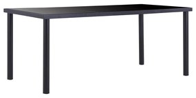 Tavolo Da Pranzo Nero 180x90x75 Cm İn Vetro Temperato /