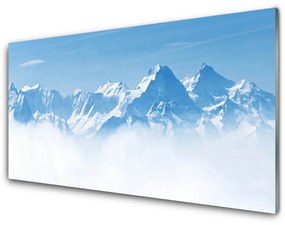 Quadro in vetro acrilico Paesaggio di montagne di nebbia 100x50 cm