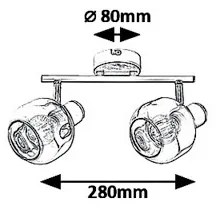 Rabalux 5398 -Faretto SALAZAR 2xE14/40W/230V