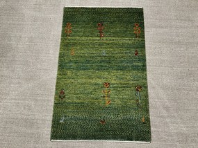 Gabbeh Tappeto persiano 120x80 Verde (Iran) Annodato A Mano