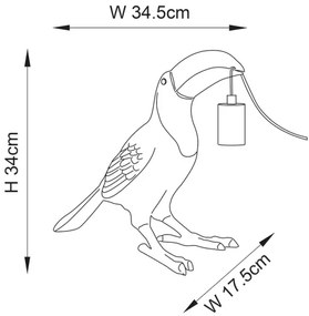 Endon 95077 - Lampada da tavolo TOCO TOUCAN 1xE27/10W/230V oro