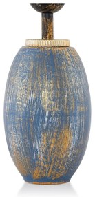 Lampada da tavolo blu e color crema con paralume in tessuto (altezza totale 50 cm) Yakamoz – Opviq lights