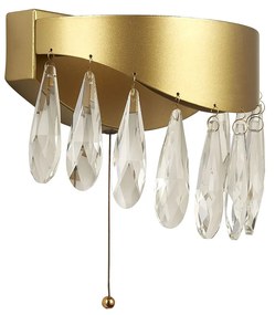 Applique Classica Gioiello Acciaio Oro Vetro Led 5W 4000K