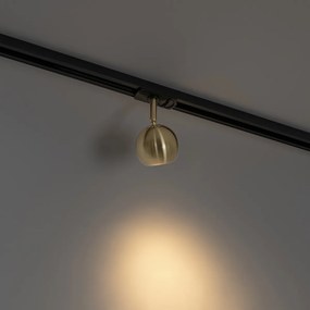 Faretto da binario moderno monofase nero con oro - Gissi