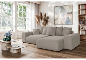 Divano angolare beige allungabile/con contenitore (con composizione variabile) Luma – Ropez