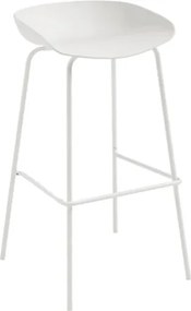 Sgabello in polipropilene Bianco con struttura in metallo - AGE 2 pezzi
