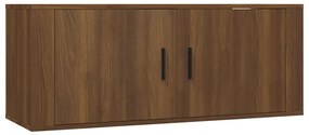 Mobili Porta TV a Parete 3 pz Rovere Marrone 100x34,5x40 cm