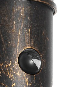 Lampada da parete per esterni oro antico IP54 con sensore di movimento - Kiki
