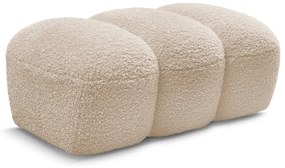 Poggiapiedi beige con rivestimento in bouclé Hippolyte – Bobochic Paris