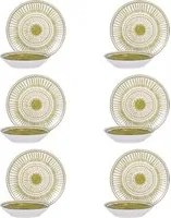 Servizio 12 piatti porcellana Oretha verde