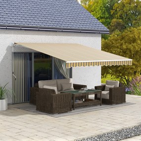 Tenda da Sole per Esterno Avvolgibile a Bracci 350x250 cm con Apertura a Manovella Giallo...